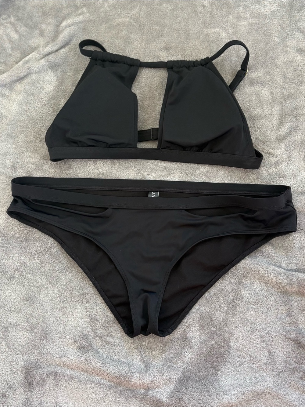 Adore Me Demi Black Cutout Bikini Set - Size M Top / L Bottom